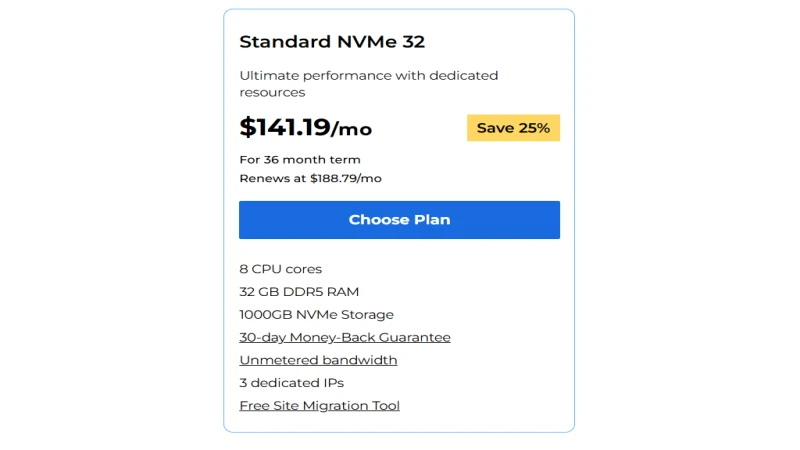 Bluehost Dedicated Hosting Plan