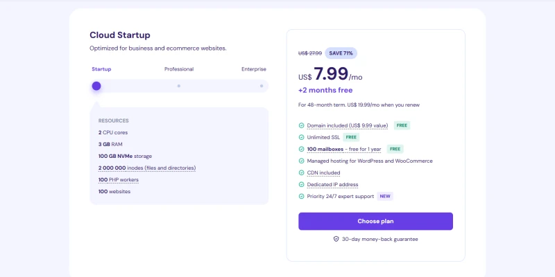 Hostinger Cloud Startup Plan