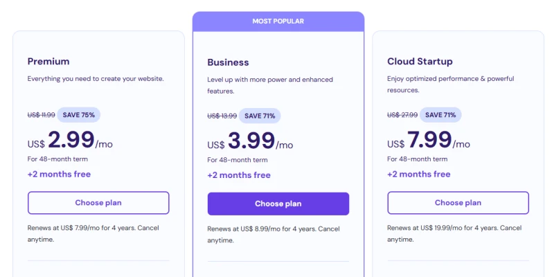 Hostinger Shared Hosting Plans